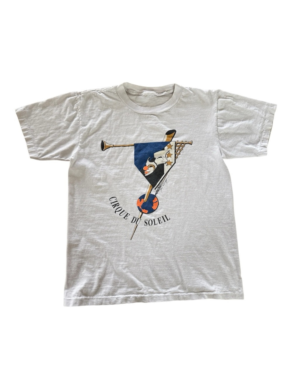 VTG 90s Cirque Du Soleil Graphic Tee Single Stitch Clown Trumpet Artist Men S